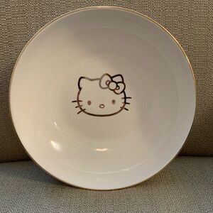 Sanrio Hello Kitty Gold Ceramic Dinner Pasta Bowl